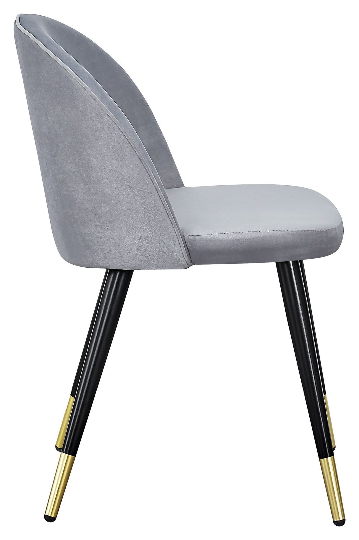 Velvet Spisebordsstol, Grå velour messing - Unoliving.com