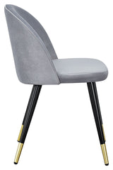 Velvet Spisebordsstol, Grå velour messing - Unoliving.com