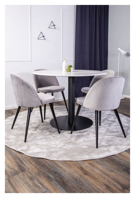 Velvet Spisebordsstol, Lysegrå Velour - Unoliving.com