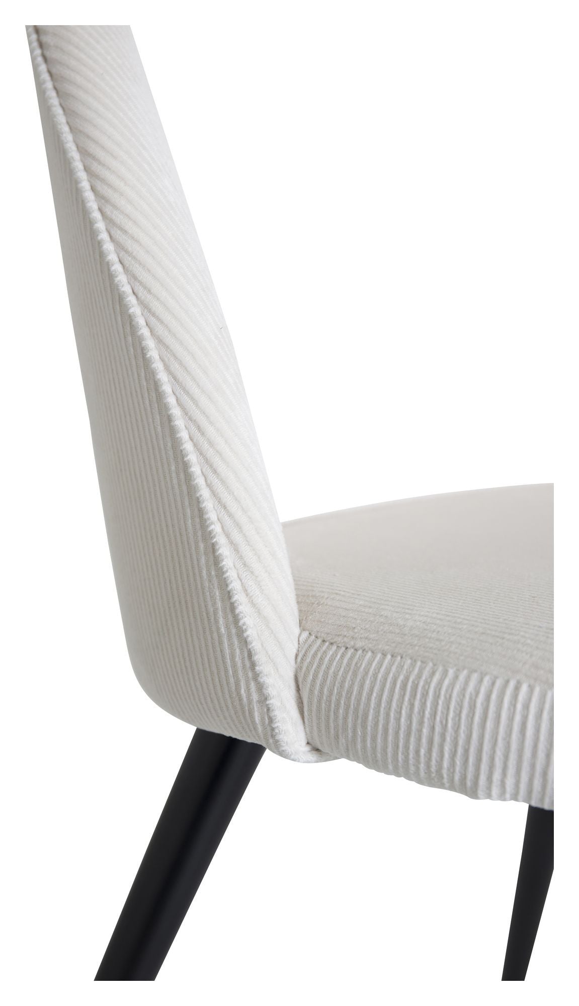 Velvet Spisebordsstol, Off white fløjl, sorte metal ben - Unoliving.com