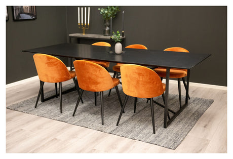 Velvet Spisebordsstol, Orange - Unoliving.com