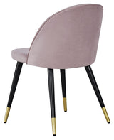 Velvet Spisebordsstol, Rosa Velour, messing - Unoliving.com