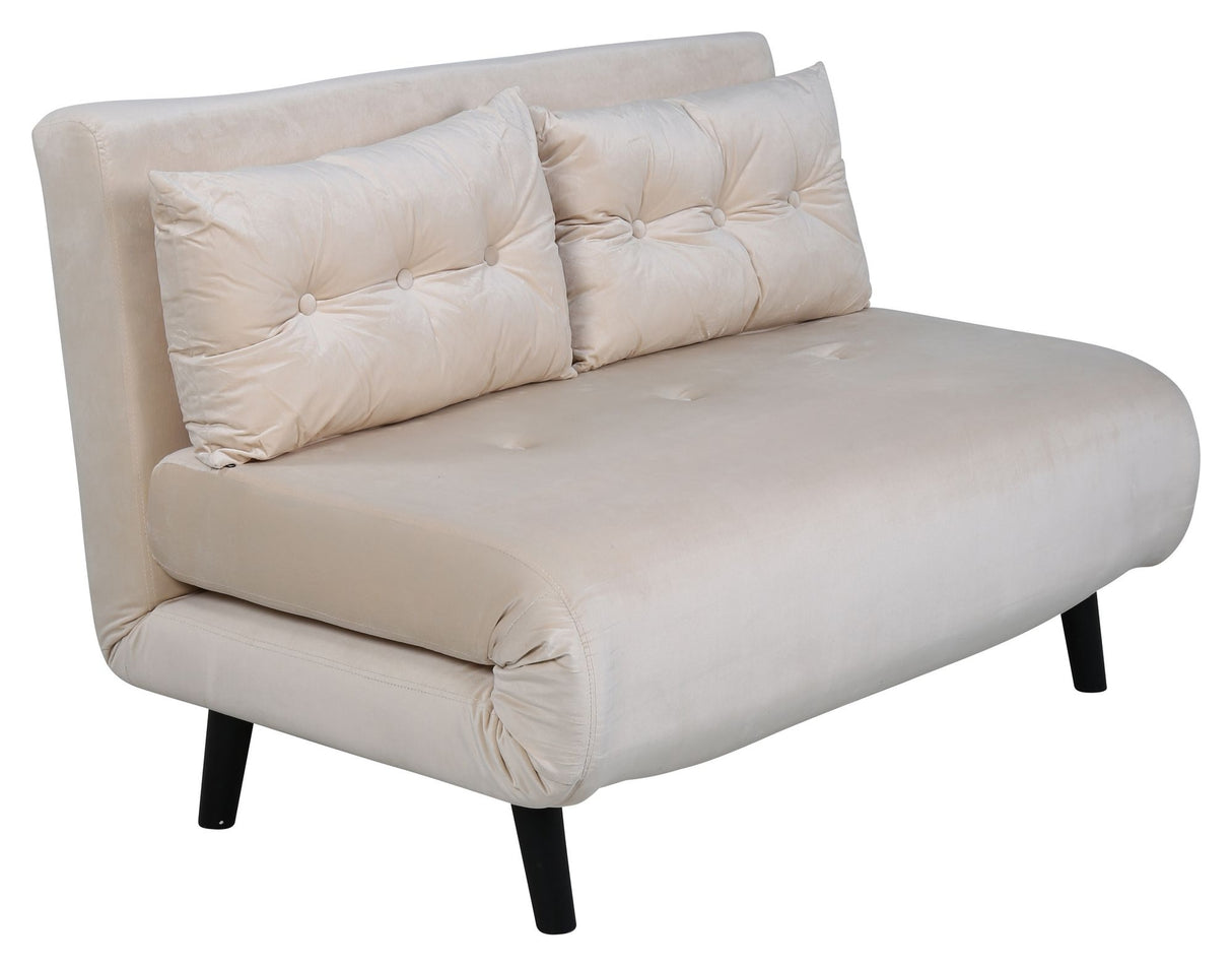 Vicky Sovesofa 120x190 - Beige fløjl - Unoliving.com