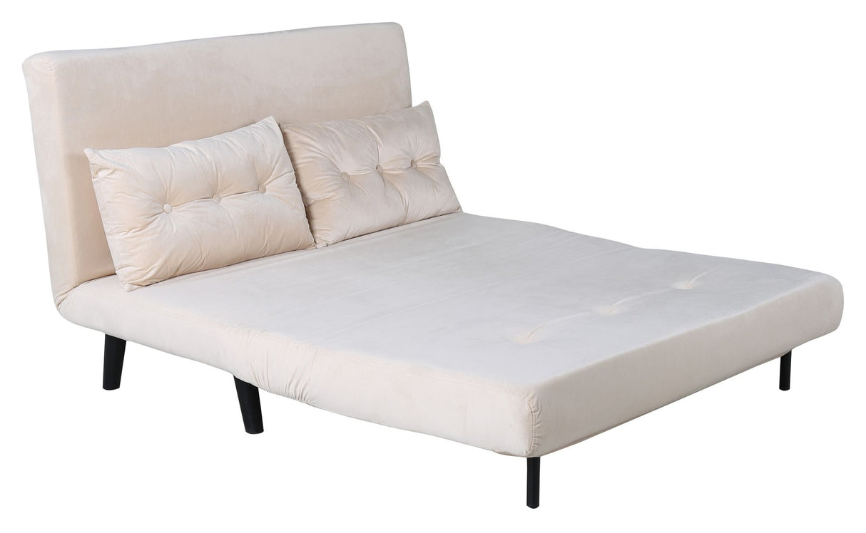 Vicky Sovesofa 120x190 - Beige fløjl - Unoliving.com