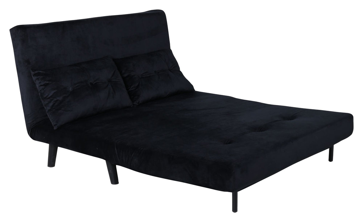 Vicky Sovesofa 120x190 - Sort fløjl - Unoliving.com