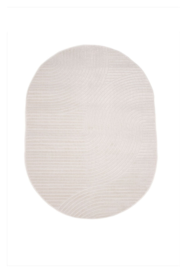 Vince, Tæppe oval 230x160 - Hvid - Unoliving.com