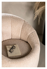 Warren Loungestol - Beige Bouclé - Unoliving.com