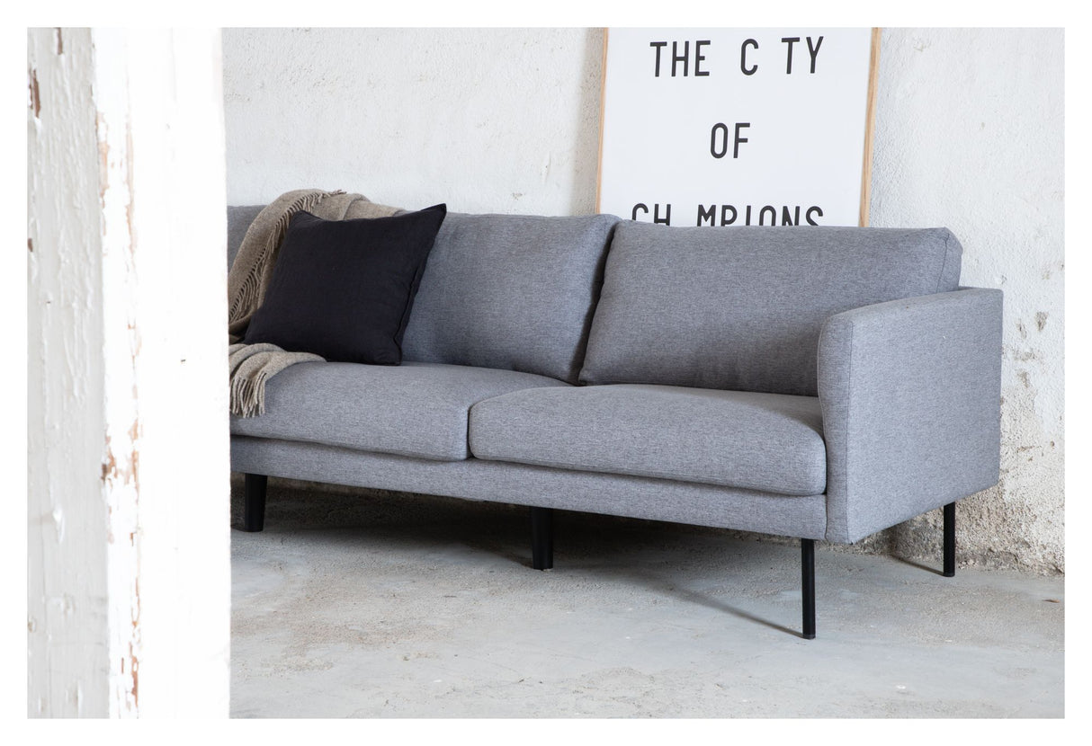 Zoom 3-pers. Sofa, Grå Stof - Unoliving.com