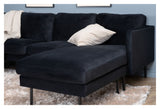 Zoom U-Sofa, Sort Velour - Unoliving.com