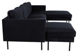 Zoom U-Sofa, Sort Velour - Unoliving.com