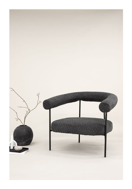 Hökåsen x Josefin Lustig Loungestol, Bouclé, Dark Grå - Unoliving.com