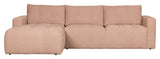 Bar Sofa m. venstrevendt chaiselong, Pink