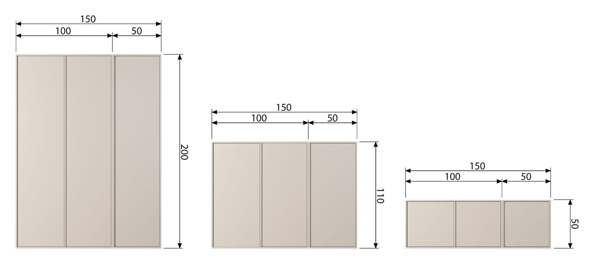 Daily Skab, double 50x100 - Beige