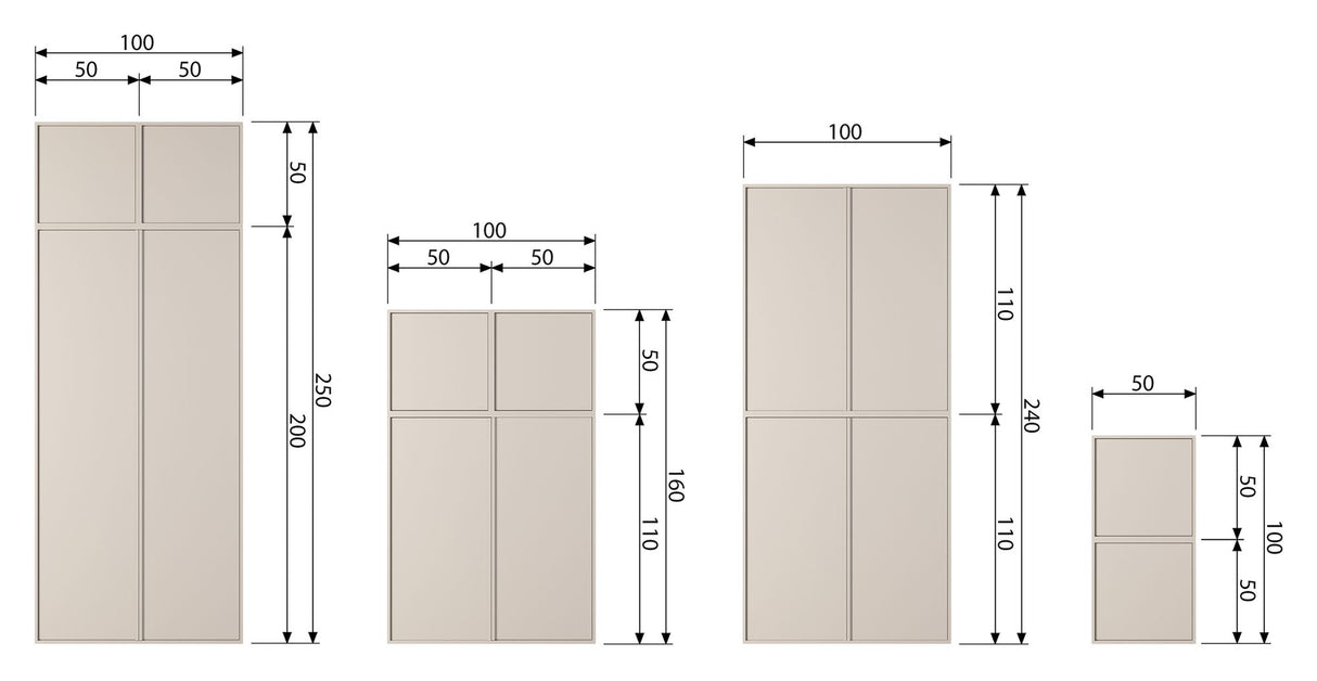 Daily Skab, single 50x50 - Beige