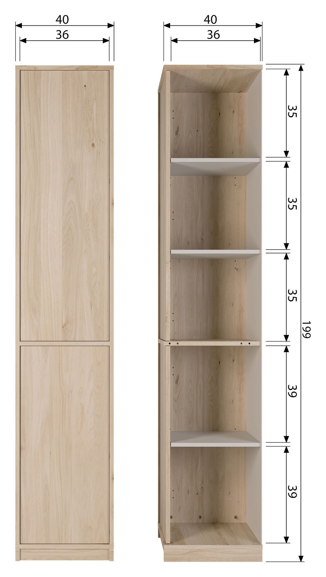 Modulair Overskab 40x40 - Eg