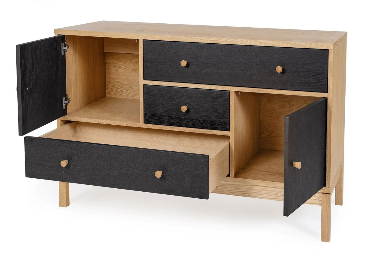 Woodman AbbeyWood Skænk - Eg/Charcoal - Unoliving.com