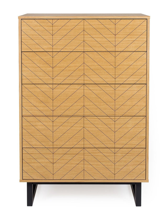 Woodman Camden Kommode - Eg/Herringbone Print, 80x48 - Unoliving.com