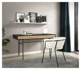 Stripe Skrivebord m. 2 skuffer, Sort/Egefinér - Unoliving.com