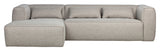 Woood Bean 3-pers. sofa m. chaiselong venstrevendt, Lys grå - Unoliving.com