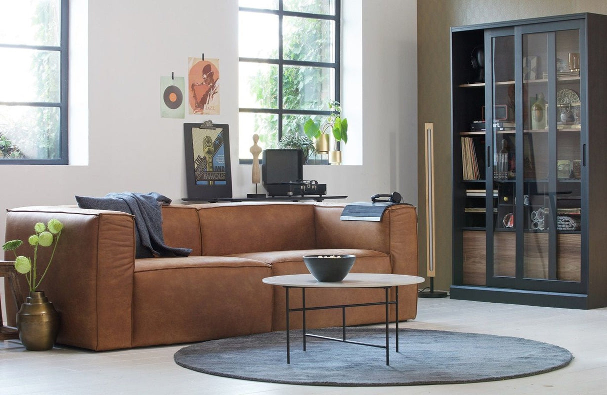 Woood Bean 3,5-pers. Sofa i øko-læder, Cognac - Unoliving.com