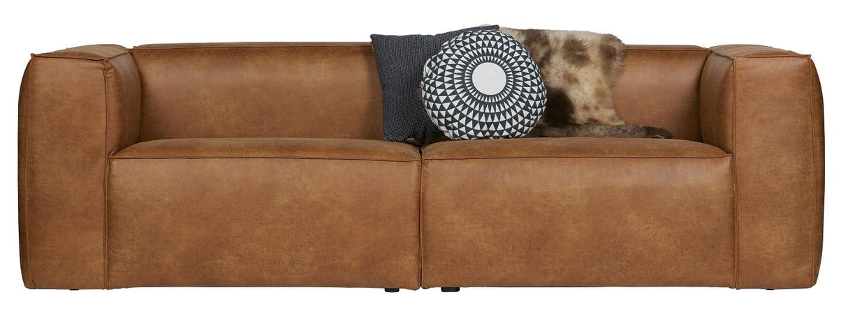 Woood Bean 3,5-pers. Sofa i øko-læder, Cognac - Unoliving.com