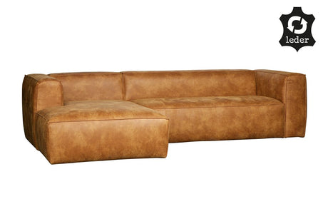 Woood Bean 3-pers. Sofa i øko-læder venstrevendt, cognac - Unoliving.com