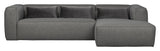 Woood Bean Sofa m. højrevendt chaiselong, Grå - Unoliving.com