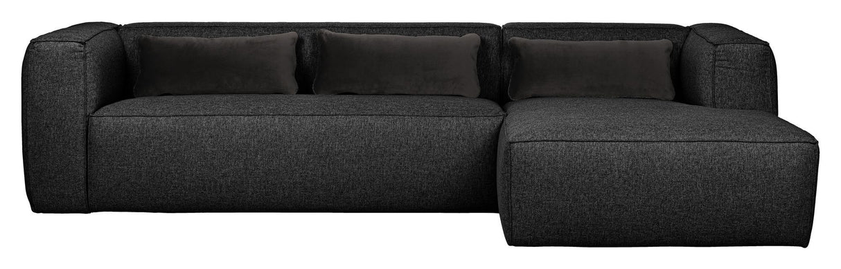 Woood Bean Sofa m. højrevendt chaise, Mørk Grå - Unoliving.com