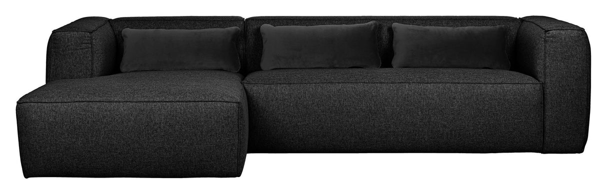 Woood Bean 3-pers. sofa m. venstrevendt chaise, Mørk Grå - Unoliving.com