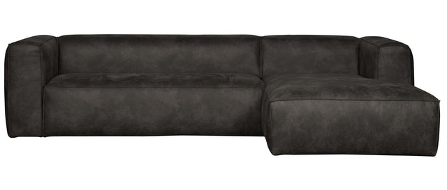 Woood Bean Sofa i øko-læder m/højrevendt chaiselong, Sort - Unoliving.com