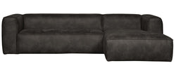 Woood Bean Sofa i øko-læder m/højrevendt chaiselong, Sort - Unoliving.com