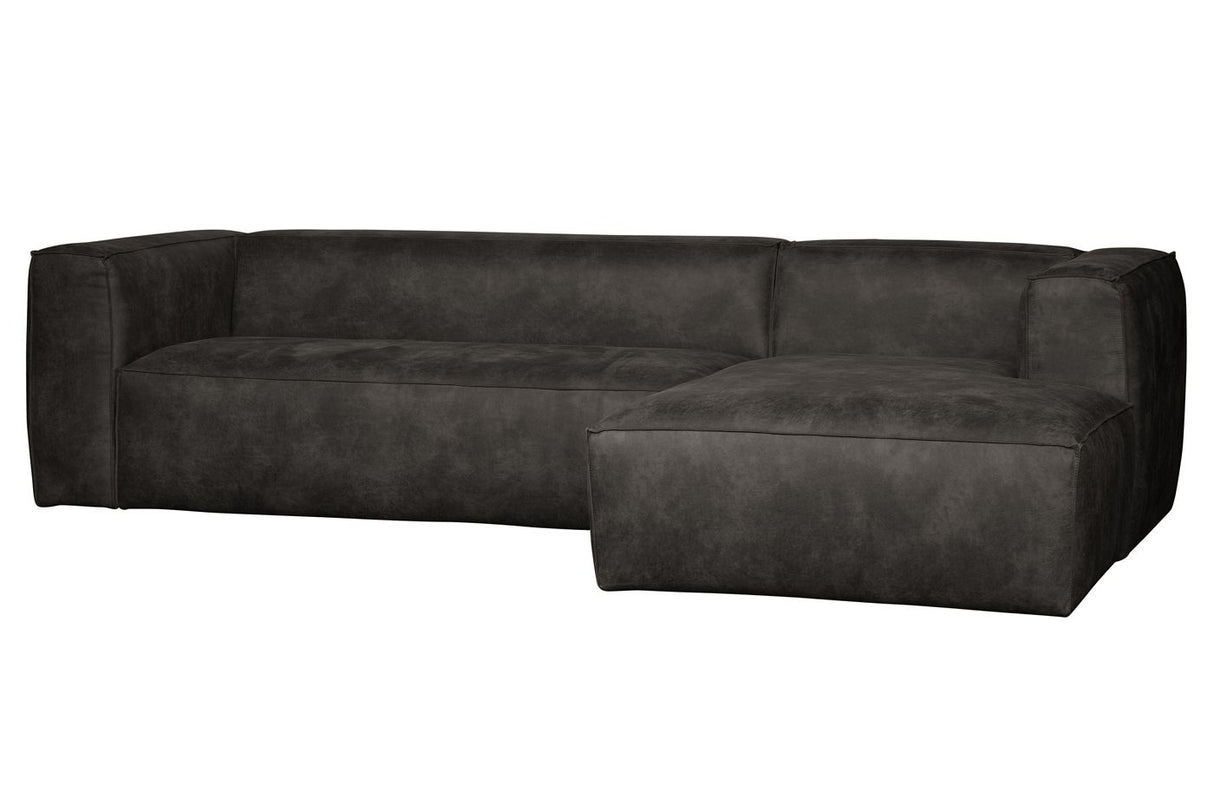 Woood Bean Sofa i øko-læder m/højrevendt chaiselong, Sort - Unoliving.com