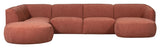 Polly U-sofa, Venstrevendt, Pink