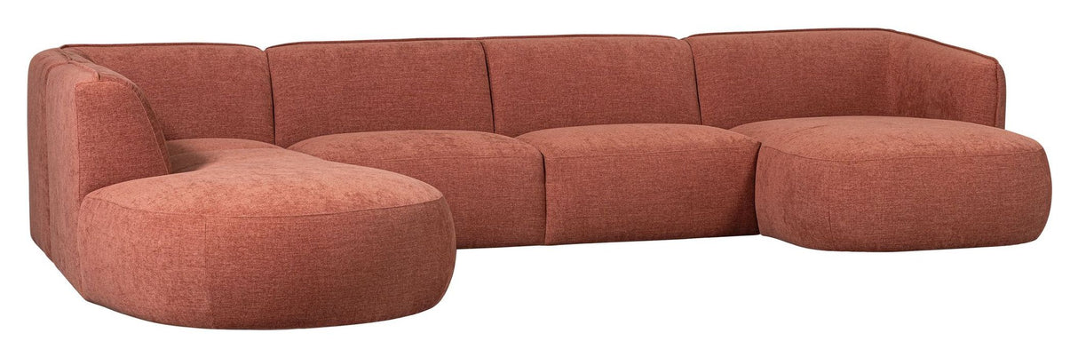 Polly U-sofa, Venstrevendt, Pink