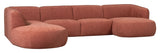 Polly U-sofa, Venstrevendt, Pink