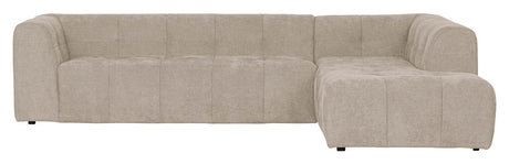 Woood Grid Sofa m. højrevendt chaiselong, Sand - Unoliving.com