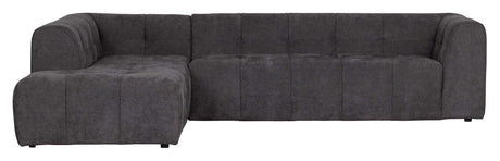 Woood Grid Sofa m. venstrevendt chaiselong, Mørkegrå - Unoliving.com