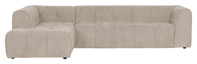 Woood Grid Sofa m. venstrevendt chaiselong, Sand - Unoliving.com