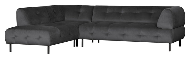 Lloyd Sofa m. chaiselong, venstrevendt - Antracit fløjl - Unoliving.com