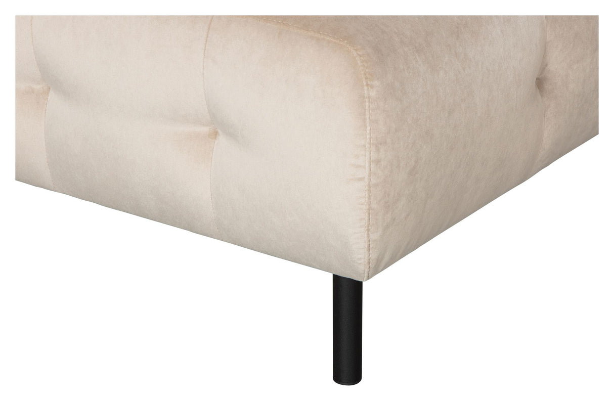 Lloyd Sofa m. chaiselong, venstrevendt - Beige fløjl - Unoliving.com