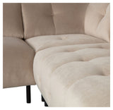 Lloyd Sofa m. chaiselong, venstrevendt - Beige fløjl - Unoliving.com