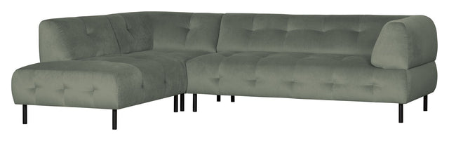 Lloyd Sofa m. chaiselong, venstrevendt - Grøn fløjl - Unoliving.com