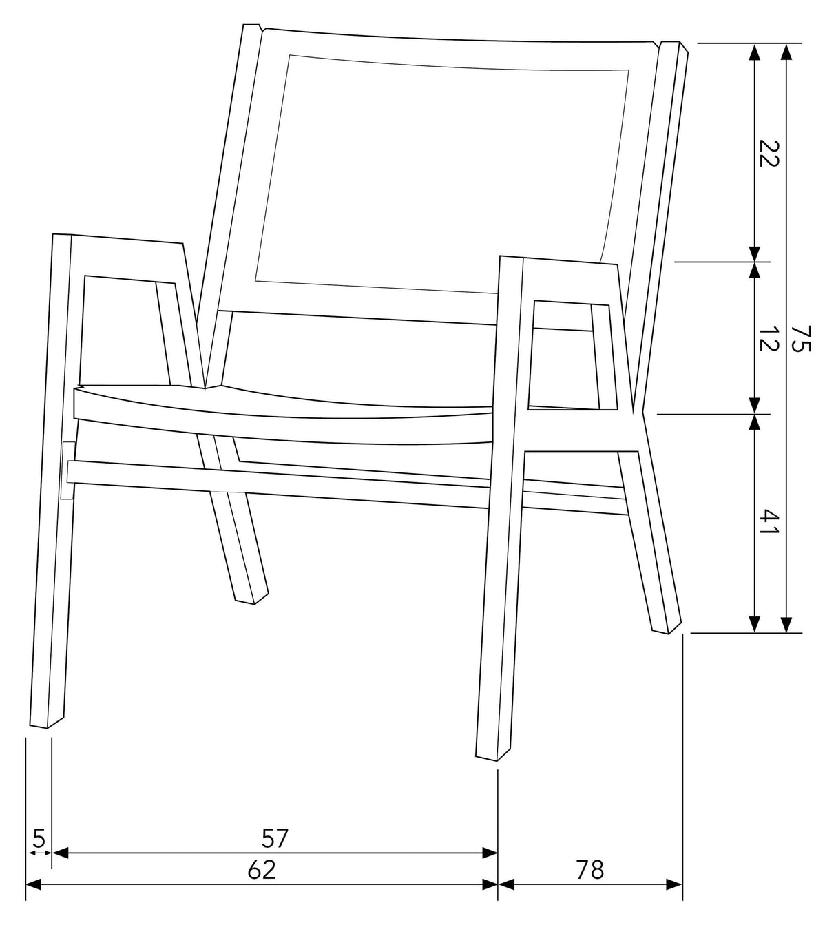 Woood Pem Loungestol, Sort Aluminium - Unoliving.com