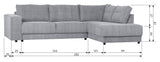 Woood Randy Sofa m. højrevendt chaiselong, Grå - Unoliving.com