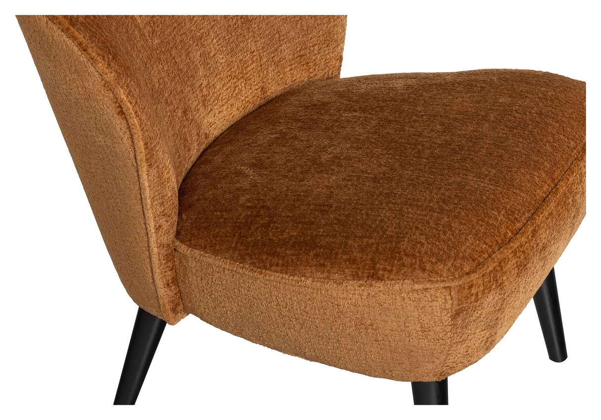 Woood Sara Loungestol, Velour m. struktur Cognac - Unoliving.com