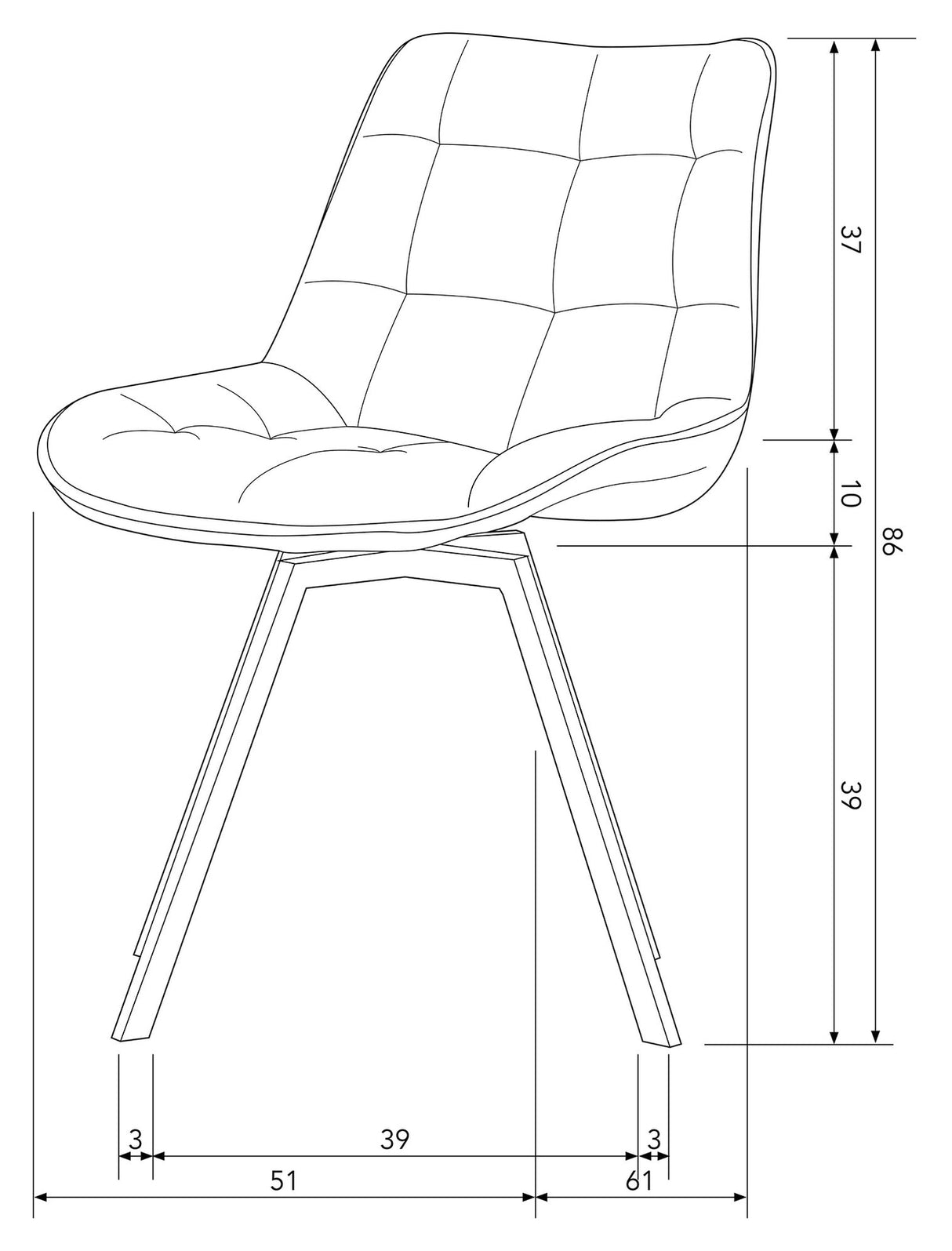 Sutton Spisebordsstol - Antracit bouclé - Unoliving.com