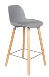 Zuiver Albert Kuip barstol - Lys grå, SH: 65cm - Unoliving.com