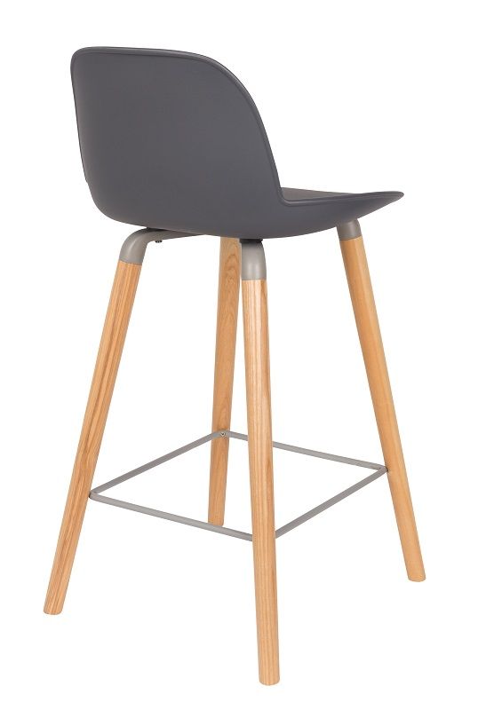 Zuiver Albert Kuip barstol - Mørk grå, SH: 65cm - Unoliving.com