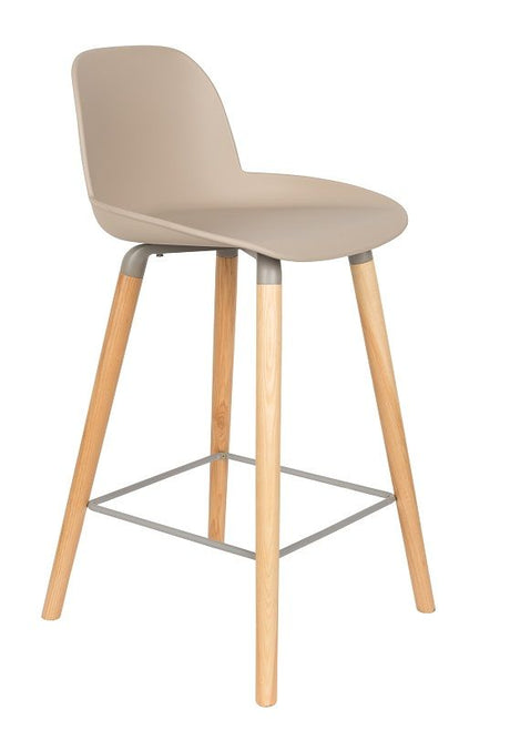 Zuiver Albert Kuip barstol - Taupe, SH: 65cm - Unoliving.com