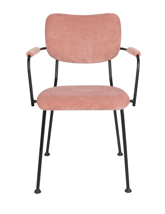 Zuiver Benson Spisebordsstol m. armlæn - Pink - Unoliving.com